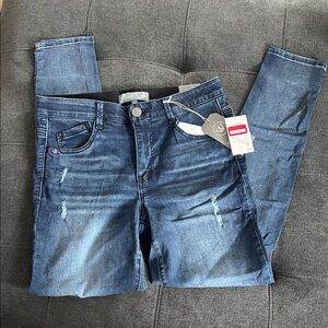 NWT Wit & Wisdom Absolution High-Rise Distressed Dark Blue Skinny Jeans